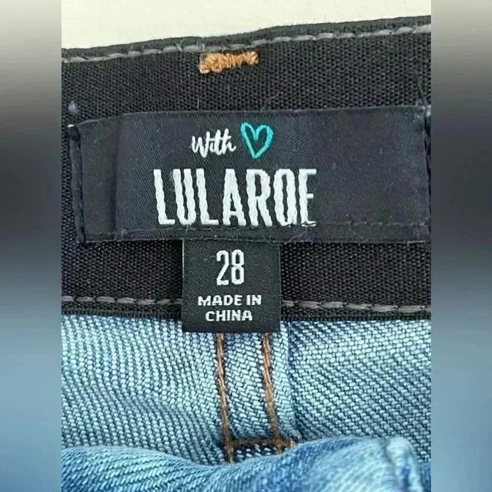Lularoe Light Wash Distressed Jeans - Picture 3 of 6